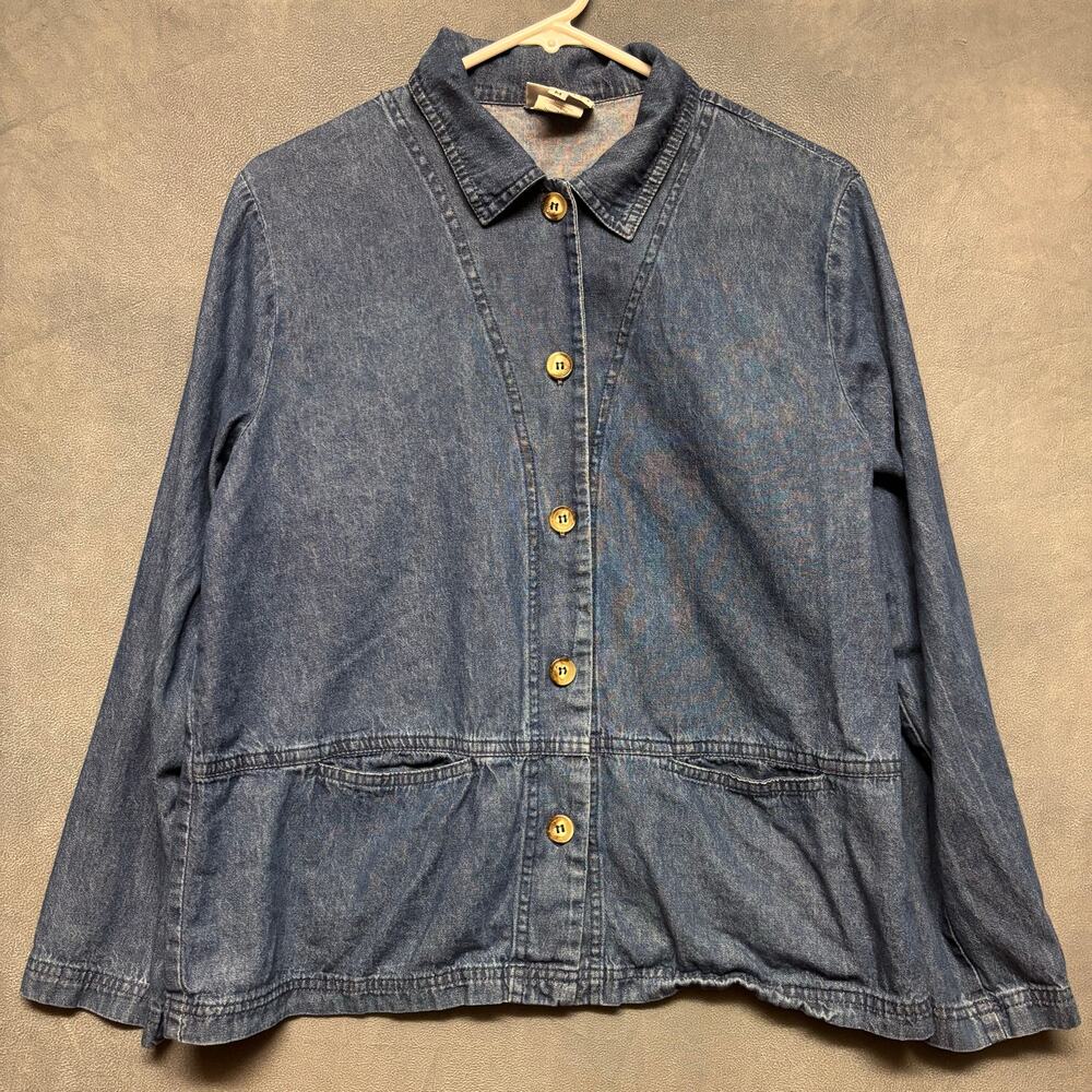 Vintage Hot Cotton by Marc Ware Denim Shirt Made in USA Jean Button Preppy